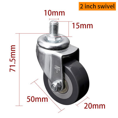 Giá tốt. TPU Tread Mini Caster Wheels 2 Inch 40kg 50mm Rotating Castors trực tuyến