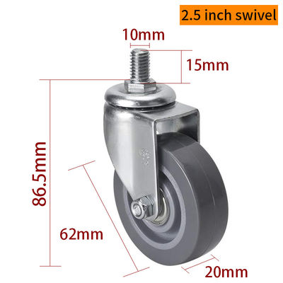 Giá tốt. EDL Mini Caster Wheels 2.5inch 40kg Threaded TPU theo kiểu Swivel và Brake trực tuyến