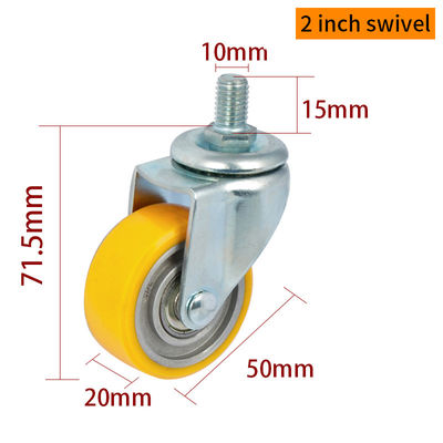 Buen precio Ruedas de rizador de carga ligera mini amarillo 2 ruedas giratorias 262S-86A en línea