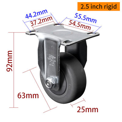 Giá tốt. EDL Light TPE Casters Zinc Coating 2.5inch 70kg Bảng theo loại cứng, xoay và phanh trực tuyến