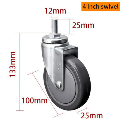 Giá tốt. 4 Inch Metal Caster Wheels Light Duty 100mm Swivel Castors 3714S-77 trực tuyến