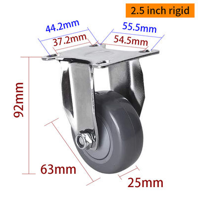 Giá tốt. EDL Light TPU Casters Chrome Coating 2.5inch 80kg Bảng bằng cứng, xoay và phanh loại 37225P-77 trực tuyến