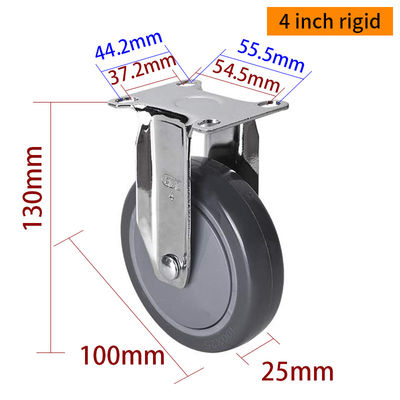 Good price RoHS Grey Chrome Coating 4 Inch Castor Wheels 80kg Load Capacity online