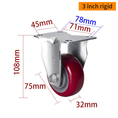 Giá tốt. EDL Trung hạn 3inch 150kg Plate TPU Caster theo kiểu cứng, xoay và phanh trực tuyến
