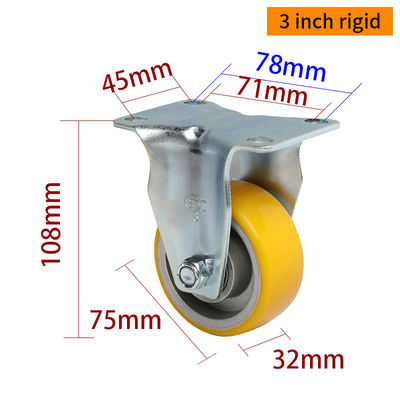 Giá tốt. EDL Trung hạn 3inch 150kg Plate TPU Caster theo kiểu cứng, xoay và phanh trực tuyến