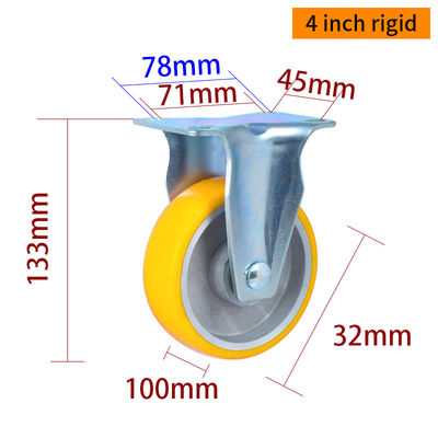 Giá tốt. EDL Trung hạn 4inch 150kg Plate TPU Caster bằng cứng, xoay và phanh loại 504P-86A trực tuyến