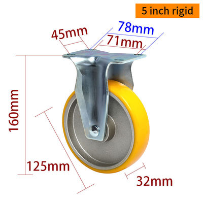 Giá tốt. EDL Trung hạn 5inch 150kg Plate TPU Caster theo kiểu cứng, xoay và phanh trực tuyến