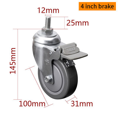 Giá tốt. Công nghiệp 4 inch, bánh quay quay 100mm với phanh. trực tuyến