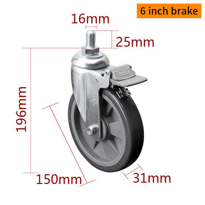 Goede prijs 150 mm industriële rollers 6 inch 130 kg gedraaide TPU-roller online