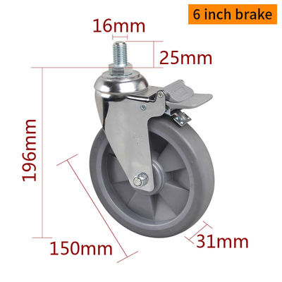 Giá tốt. 6 Inch Industrial Casters And Wheels 110kg Load Lớp phủ Chrome 5726S-57 trực tuyến