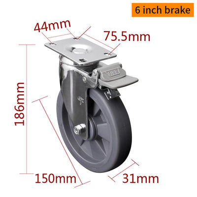 Giá tốt. 110kg Load Industrial Caster Wheels Chrome Coating Swivel Plate Caster trực tuyến
