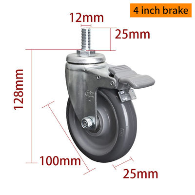 Giá tốt. Vòng xoay công nghiệp 100mm 4 inch Vòng xoay xoay với phanh trực tuyến