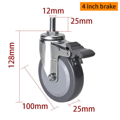 Giá tốt. Ứng dụng chống mài trơn 100mm 4 Inch Metal Casters 364S-74 trực tuyến