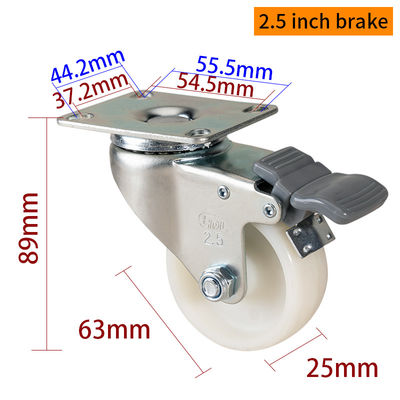 Giá tốt. EDL Light Duty 2.5inch 80kg Plate TPA Caster theo kiểu cứng, xoay và phanh trực tuyến