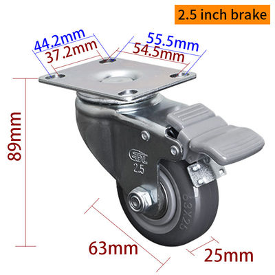 Giá tốt. EDL Light Duty 2.5inch 80kg Plate TPU Caster theo loại cứng, xoay và phanh trực tuyến