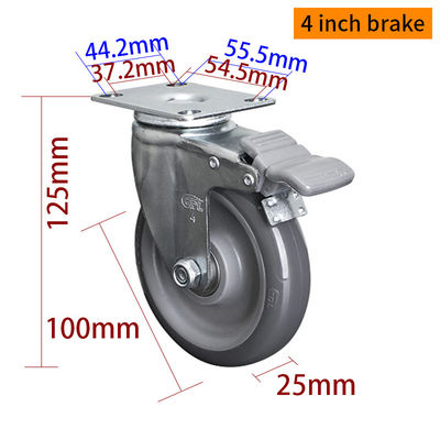 Giá tốt. Zinc phủ nhẹ nhiệm vụ Casters Xám 4 Inch ghế Casters 364P-76 trực tuyến