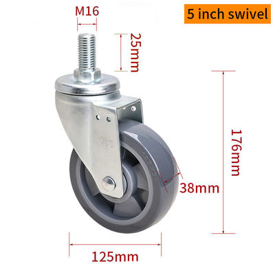 Giá tốt. EDL Trung hạn TPU Caster 5inch 250kg Threaded bởi Swivel và loại phanh trực tuyến