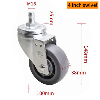 Giá tốt. EDL Trung bình nhiệm vụ TPE Caster 4inch 200kg Threaded bởi quay và phanh loại 664S-56 trực tuyến