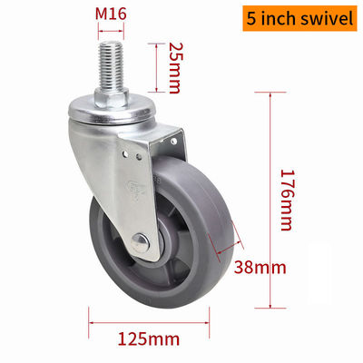 Giá tốt. EDL Trung bình nhiệm vụ TPE Caster 5inch 200kg Threaded bởi Swivel và type phanh 665S-56 trực tuyến