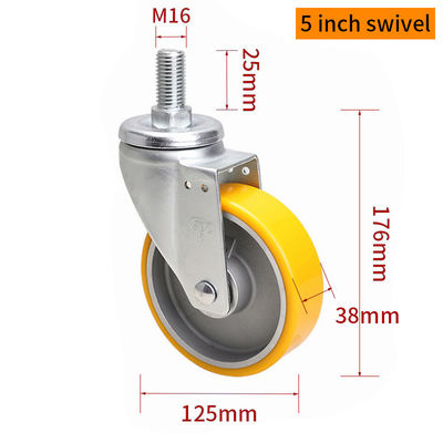 Giá tốt. EDL Trung bình nhiệm vụ nhôm Caster 5inch 300kg Threaded bởi Swivel và type phanh 665S-86A trực tuyến