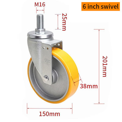 Giá tốt. EDL Trung bình nhiệm vụ nhôm Caster 6inch 300kg Threaded bởi quay và phanh loại 666S-86A trực tuyến