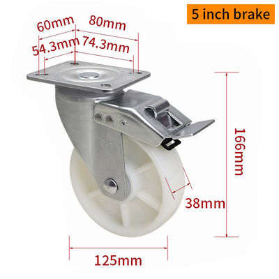 Giá tốt. EDL Trung hạn 5 inch Caster TPA Plate bởi cứng, xoay và phanh loại 250kg 665P-26 trực tuyến
