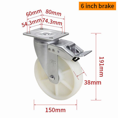 Giá tốt. EDL Trung hạn 6 inch Caster TPA Plate bởi cứng, quay và phanh loại 250kg 666P-26 trực tuyến