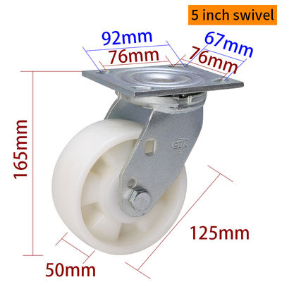 Giá tốt. 5 Inch Heavy Duty Casters 400kg Load Industrial Castor Wheels 125mm trực tuyến