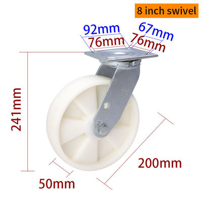 Giá tốt. 450kg Load 8 inch 200mm Heavy Duty Castor Wheels với phanh 738-26 trực tuyến