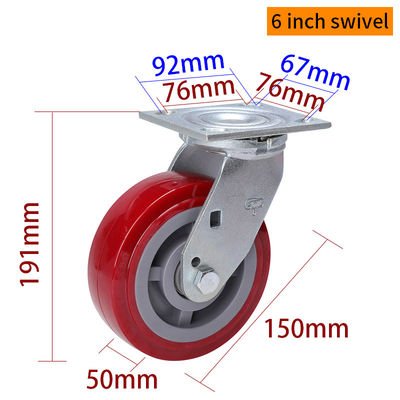 Guter Preis Zinkbeschichtung für Schwerlast-Roller 6 Dreh-Roller mit Bremse 736-86 Online