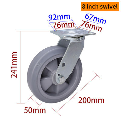 Giá tốt. Grey Heavy Duty Casters 8 Inch Industrial Castor Wheels 200mm 738-56 trực tuyến