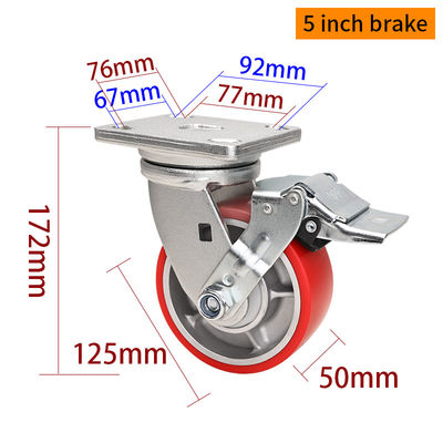 Giá tốt. 125mm 5 bánh xe Castor Heavy Duty 700kg Load Plate Mount Rigid Castor Wheel trực tuyến