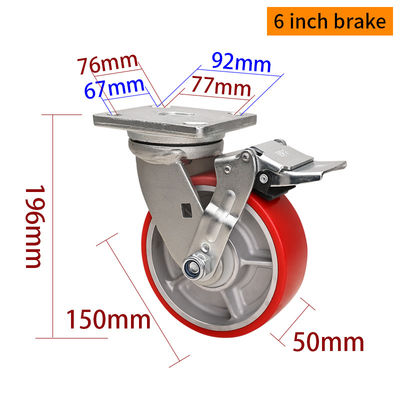 Buen precio 6 pulgadas ruedas giratorias giratorias de 150 mm en línea