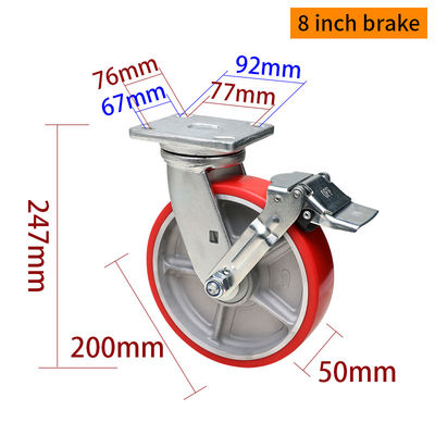 Giá tốt. 8 Inch Heavy Duty Caster Wheels 200mm 800kg Load lõi nhôm trực tuyến