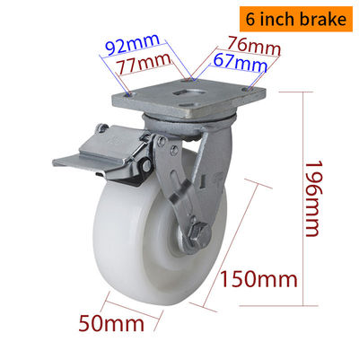 Giá tốt. 150mm bánh xích, 6 inch bánh xích xoay với phanh 786-26 trực tuyến