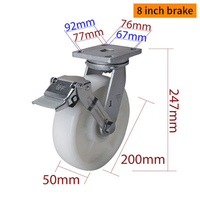 Buen precio 8 pulgadas ruedas de trabajo pesado 900 kg carga 200 mm ruedas giratorias 788-26 en línea