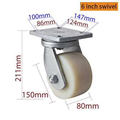 Guter Preis Große schwere Rollenräder 6 Zoll 150 mm Platte MC Rollenräder durch starre Dreh- / Bremse Typ 936-26 Online