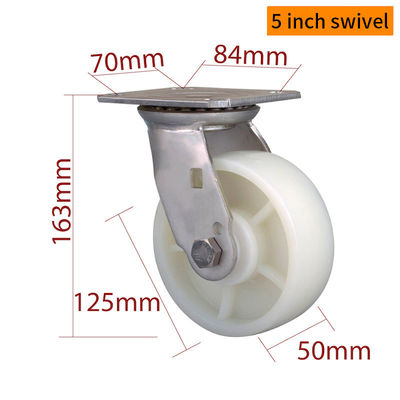Harga yang bagus EDL roda roda industri baja tahan karat 5 inci dengan permukaan TPA dan dukungan beban 400kg S715P-25 on line