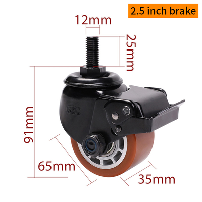 Bom preço Equipamento de EDL TPU rolos de 2,5 polegadas rolos roscados 300Kg estrada com freio M4125S-86A on-line