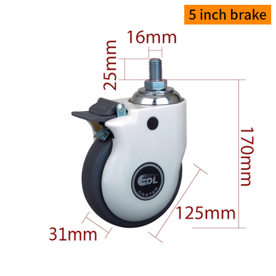 ราคาดี 5 นิ้ว Medical Caster ล้อ TPU เทรด 130 กิโลกรัม ออนไลน์