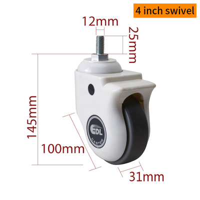 Bon prix 4 Inch TPE Medical Caster Wheels 110kg Load Capacity en ligne