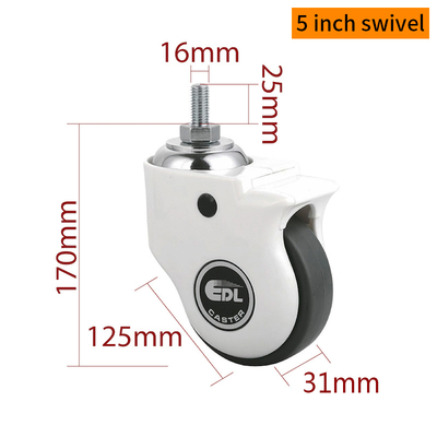 Good price 5 Inch Medical Caster Wheels TPE Tread 110kg Load online