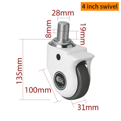Giá tốt. Bánh xe đẩy y tế 4 inch Lốp TPE Tải trọng 130kg trực tuyến