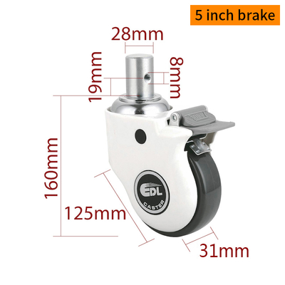 Bon prix 4 Inch TPU Medical Caster Wheels 130kg Load Capacity en ligne
