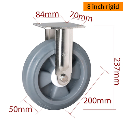 Good price EDL 8 Inch Stainless Steel Heavy Duty Caster With Durable TPE Wheel Loading 400Kg S718P-55 online