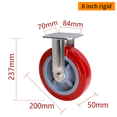 Good price EDL 8 Inch Stainless Steel Heavy Duty Caster With Durable TPU Wheel Loading 420Kg S718P-85 online