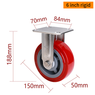 Buon prezzo EDL 6 pollici di acciaio inossidabile Caster Heavy Duty con resistente TPU ruota carico 380Kg S716P-85 in linea