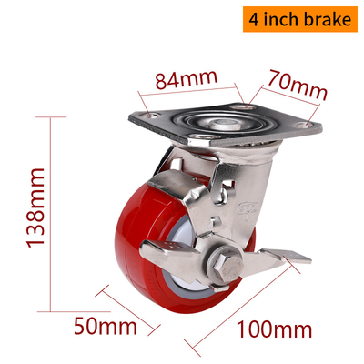 قیمت خوب چرخ استیل ضد زنگ 4 اینچی EDL با چرخ TPU بادوام و تحمل بار 320 کیلوگرم S714P-85 آنلاین