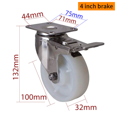 Buon prezzo EDL 4 pollici di acciaio inossidabile Medium Duty Caster con ruote durevoli 150 kg S544P-25 in linea