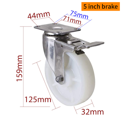 Buon prezzo EDL 5 pollici di acciaio inossidabile Medium Duty Caster con carico di ruote durevole 150Kg S545P-25 in linea